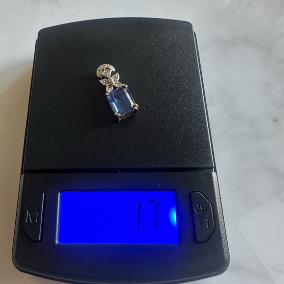 10K Yellow Gold Lab-Created Sapphire & Diamond Pendant